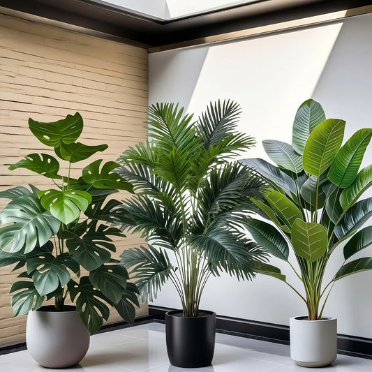 Artificial Areca Palm Plant Set (3-Piece)