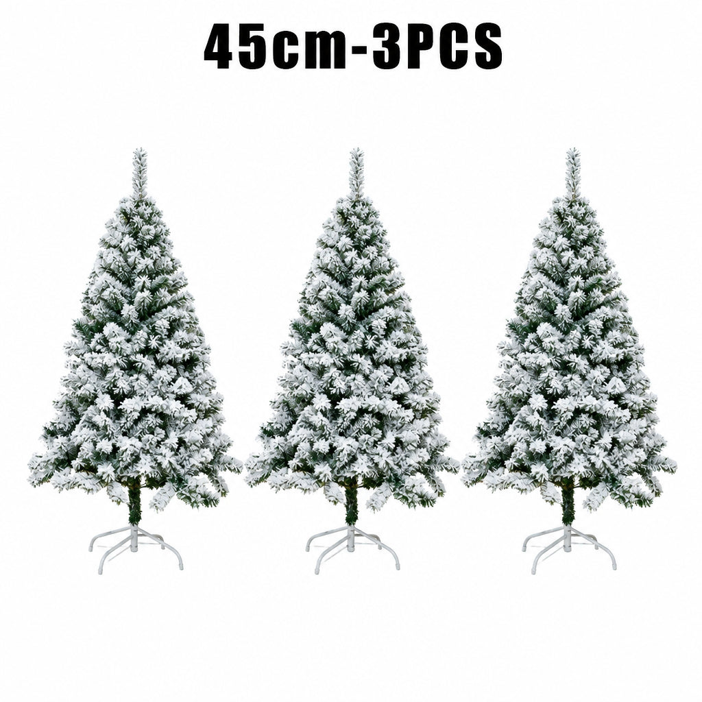 Snowy Flocked Christmas Tree – Realistic Frosted PVC Pine Tree with Artificial Snow, Winter Holiday Decoration for Home, Office & Store Displays