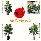 Artificial Areca Palm Plant Set (3-Piece)