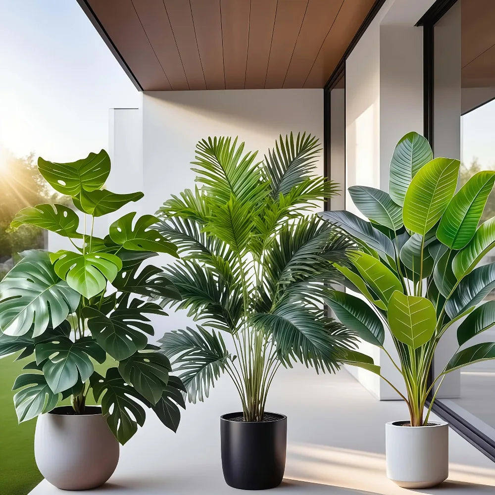 Artificial Areca Palm Plant Set (3-Piece)