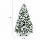 Snowy Flocked Christmas Tree – Realistic Frosted PVC Pine Tree with Artificial Snow, Winter Holiday Decoration for Home, Office & Store Displays