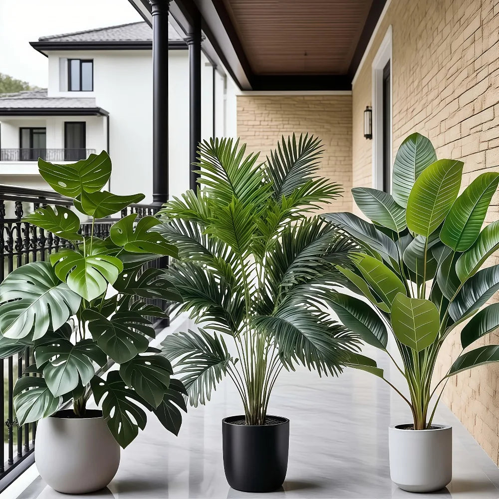 Artificial Areca Palm Plant Set (3-Piece)