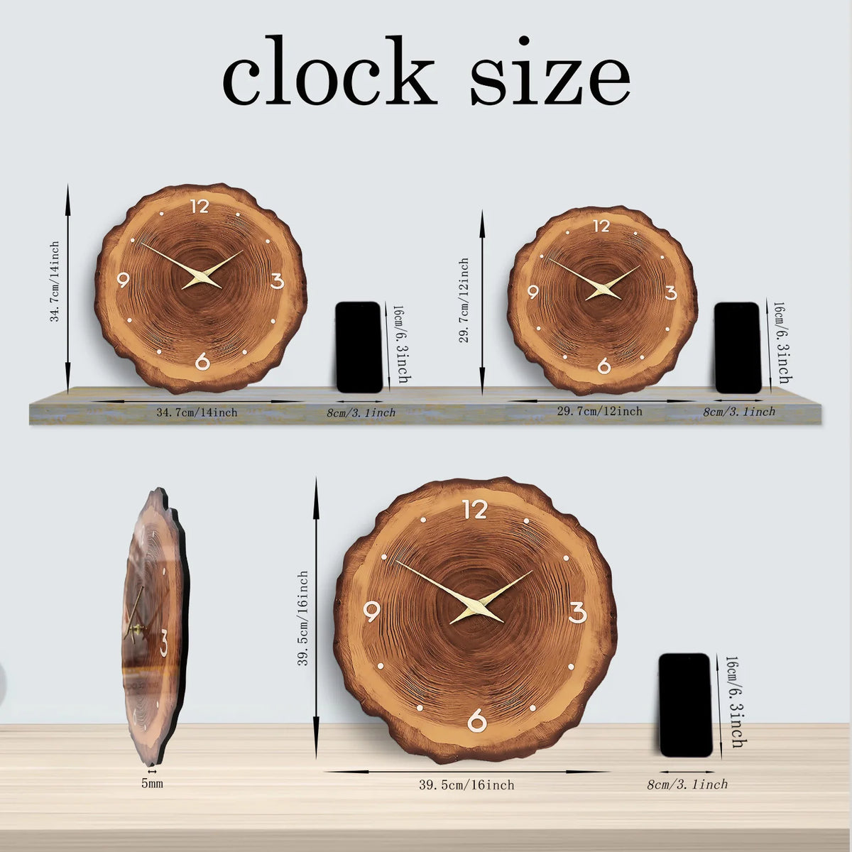 Solid Wood Wall Clock