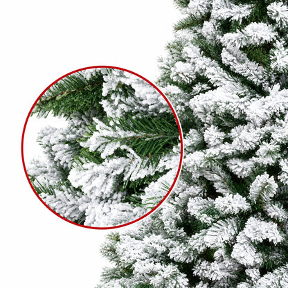Snowy Flocked Christmas Tree – Realistic Frosted PVC Pine Tree with Artificial Snow, Winter Holiday Decoration for Home, Office & Store Displays